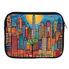 City New York Nyc Skyscraper Skyline Downtown Night Business Urban Travel Landmark Building Architec Apple Ipad 2/3/4 Zipper Cases by Posterlux