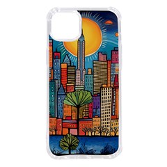 City New York Nyc Skyscraper Skyline Downtown Night Business Urban Travel Landmark Building Architec Iphone 14 Plus Tpu Uv Print Case by Posterlux