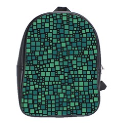 Squares Cubism Geometric Background School Bag (large)