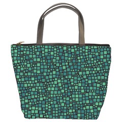 Squares Cubism Geometric Background Bucket Bag