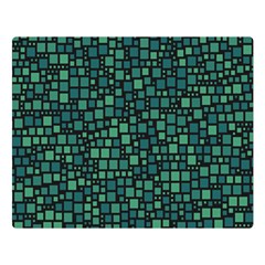 Squares Cubism Geometric Background Two Sides Premium Plush Fleece Blanket (large)