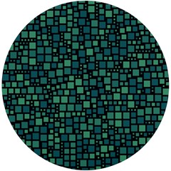 Squares Cubism Geometric Background Uv Print Round Tile Coaster