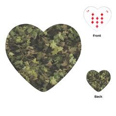 Green Camouflage Military Army Pattern Playing Cards Single Design (heart)
