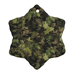 Green Camouflage Military Army Pattern Ornament (snowflake)