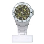 Green Camouflage Military Army Pattern Plastic Nurses Watch Front