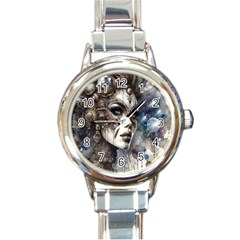 Woman In Space Round Italian Charm Watch