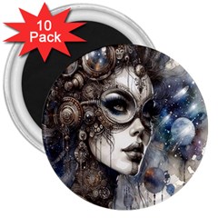 Woman In Space 3  Magnets (10 Pack) 