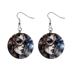 Woman In Space Mini Button Earrings