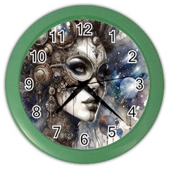 Woman In Space Color Wall Clock