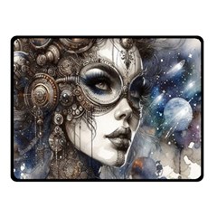 Woman In Space Fleece Blanket (small)