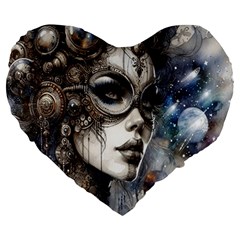 Woman In Space Large 19  Premium Heart Shape Cushions