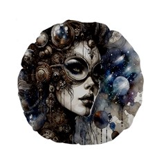 Woman In Space Standard 15  Premium Flano Round Cushions by CKArtCreations