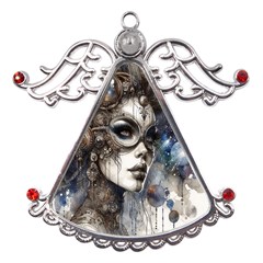 Woman In Space Metal Angel With Crystal Ornament by CKArtCreations