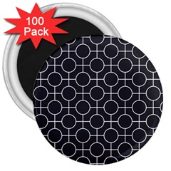 Geometric Pattern Design White 3  Magnets (100 Pack)