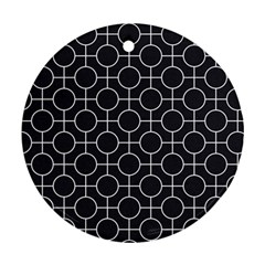 Geometric Pattern Design White Round Ornament (two Sides)