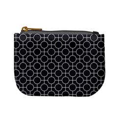 Geometric Pattern Design White Mini Coin Purse