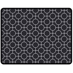 Geometric Pattern Design White Fleece Blanket (medium)