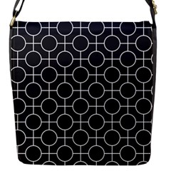 Geometric Pattern Design White Flap Closure Messenger Bag (s)