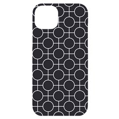 Geometric Pattern Design White Iphone 14 Plus Black Uv Print Case by Maspions