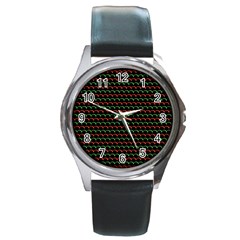 Geometric Pattern Design Line Round Metal Watch