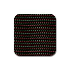 Geometric Pattern Design Line Rubber Square Coaster (4 Pack)