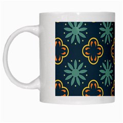 Flowers Pattern Design Abstract White Mug