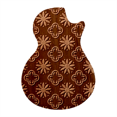 Flowers Pattern Design Abstract Guitar Shape Wood Guitar Pick Holder Case And Picks Set by Maspions