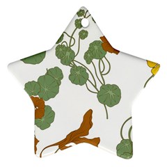 Nasturtium Flowers Plant Leaves Star Ornament (two Sides)