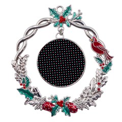 Pattern Dots Dot Seamless Metal X mas Wreath Holly Leaf Ornament by Maspions