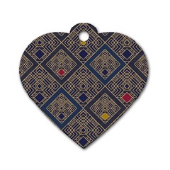 Pattern Seamless Antique Luxury Dog Tag Heart (two Sides)