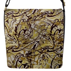 Marble Texture Pattern Seamless Flap Closure Messenger Bag (s) by Maspions
