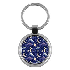 Night Moon Seamless Key Chain (round)