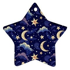 Night Moon Seamless Star Ornament (two Sides) by Maspions