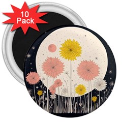 Space Flowers Universe Galaxy 3  Magnets (10 Pack) 