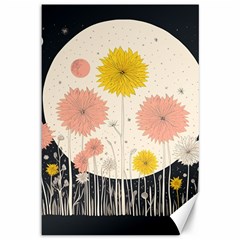 Space Flowers Universe Galaxy Canvas 12  X 18 