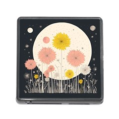 Space Flowers Universe Galaxy Memory Card Reader (square 5 Slot)