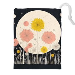 Space Flowers Universe Galaxy Drawstring Pouch (4xl)