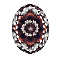 Mandala Design Pattern Oval Filigree Ornament (two Sides) by Maspions