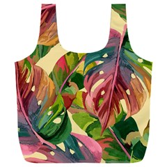 Monstera Colorful Leaves Foliage Full Print Recycle Bag (xxl) by Maspions