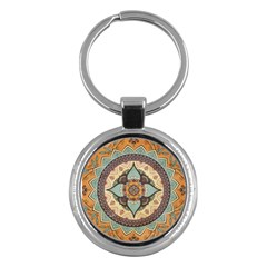 Mandala Floral Decorative Flower Key Chain (round)