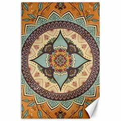 Mandala Floral Decorative Flower Canvas 24  X 36 