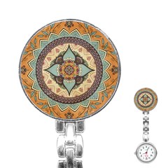 Mandala Floral Decorative Flower Stainless Steel Nurses Watch