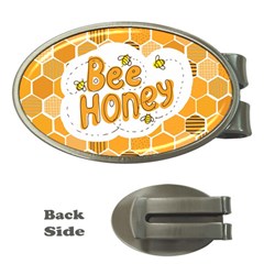 Bee Honey Honeycomb Hexagon Money Clips (oval) 
