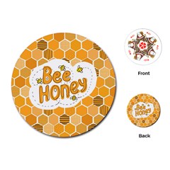 Bee Honey Honeycomb Hexagon Playing Cards Single Design (round) by Maspions