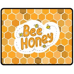 Bee Honey Honeycomb Hexagon Fleece Blanket (medium)