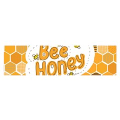 Bee Honey Honeycomb Hexagon Oblong Satin Scarf (16  x 60 )