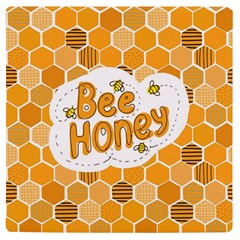 Bee Honey Honeycomb Hexagon Uv Print Square Tile Coaster 