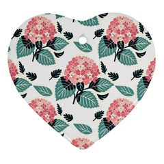 Flowers Hydrangeas Heart Ornament (two Sides)