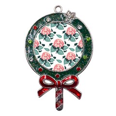 Flowers Hydrangeas Metal X mas Lollipop With Crystal Ornament by Maspions