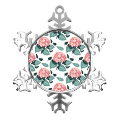 Flowers Hydrangeas Metal Small Snowflake Ornament